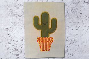 Adorable Potted Cactus Applique for Charming Gifts