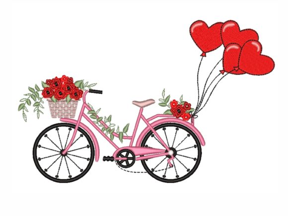 Bicycle with Balloons: A Charming Valentine's Embellishment