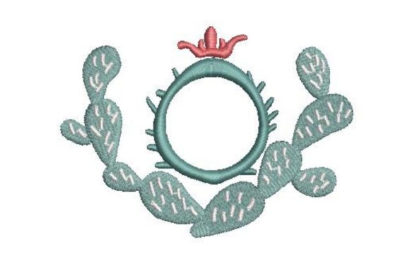 Cactus Monogram Frame: A Charming Embroidery Design