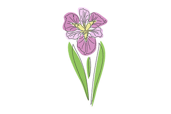 Elegant Pink Iris: A Premium Embroidery Choice