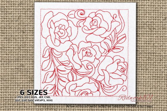 Fresh Beautiful Roses: A Striking Embroidery Design