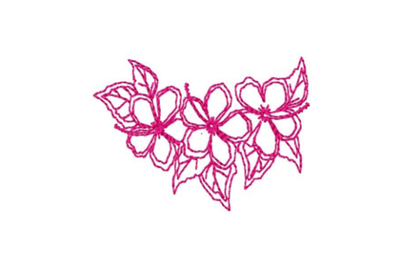 Hibiscus Outline Border: A Tropical Embroidery Delight