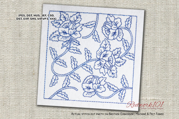 Seamless Pattern with Roses Redwork Review