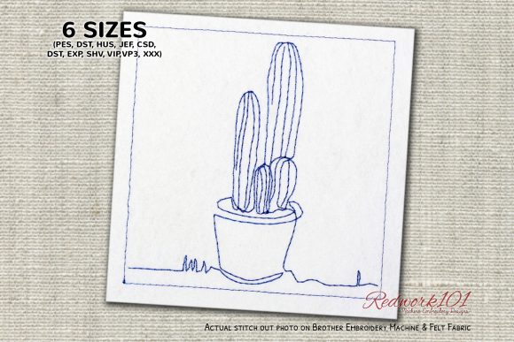 Succulent Plant in Pot Redwork: A Charming Addition